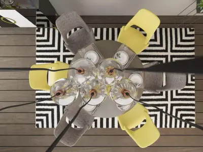 Table chair decorative SET 100 3D model