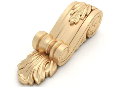 Corbel 6 golden doorknob 3D model