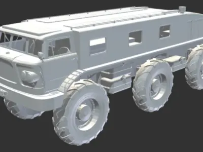ZIL-E167 Soviet Off-Road Truck 1-35 Scale 3D print model