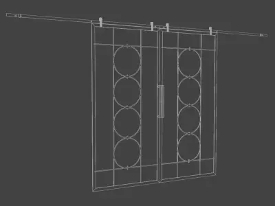 Decorative slide glass doors 3D model