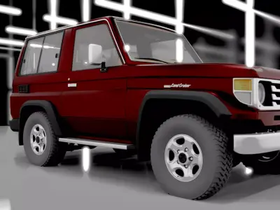 Toyota Land Cruiser J71 1998 High-Quality 3D Model  Interior Low-poly 3D model