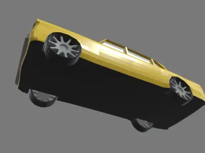 Low Poly Taxi 01 Low-poly 3D model
