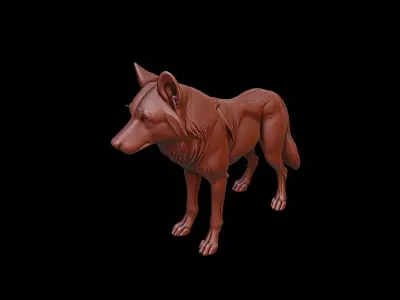 Wolf Animal Sculpture 3D print model buy