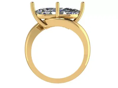 marquise solitaire criss cross shank  holding stone  3D print model
