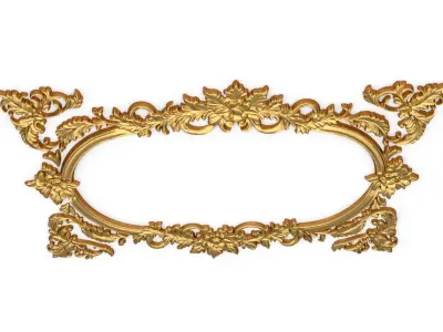 Plaster decorative frame ornament 05 3D model
