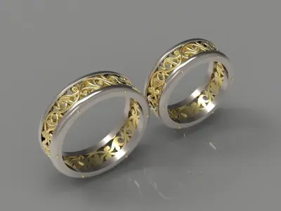 WEDDING RING SET N - 70 3D print model