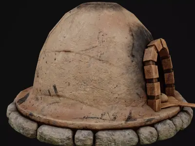 Clay Oven Game Ready Model Low-poly 3D model