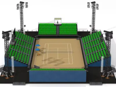 Tennis Stadium Low-poly 3D model