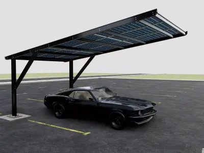 L TYPE MODERN SOLAR CARPORT TYPE-5 3D model