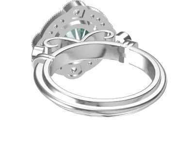 Solitaire Engagement Art Deco Ring 3D print model get