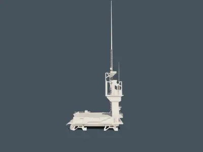 futuristic spaceship launch pad 3D model