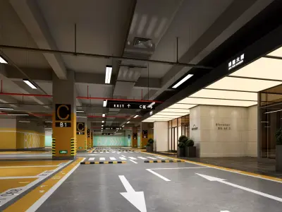 Parking Low-poly 3D model