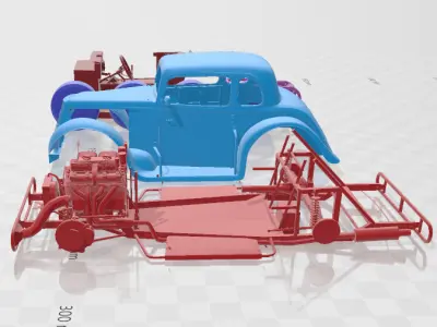 1934 Coupe - Separate Parts STL Model 3D print model