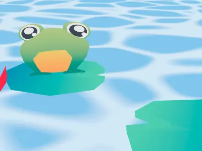 Cute Frog Croaking and Jumping animation 3D model