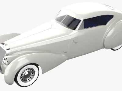 Delage D8 120 S Pourtout Aero Coupe  Low-poly 3D model