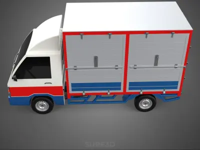 POST MAIL POSTAL SERVICE DELIVERY BOX CUBE TRUCK VAN CAR VEHICLE 3D model