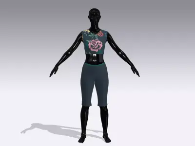  Woman Cloth Dress Low-poly 3D model