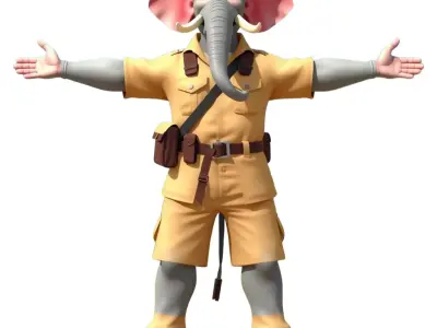 Elephant Explorer model pack Low-poly 3D model