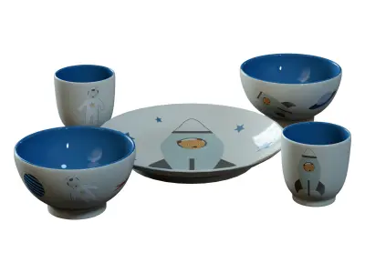 Bloomingville Mini Tableware Low-poly 3D model