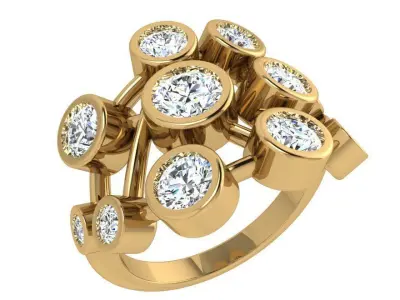 Round Bezel Setting Ring 3917 3D print model