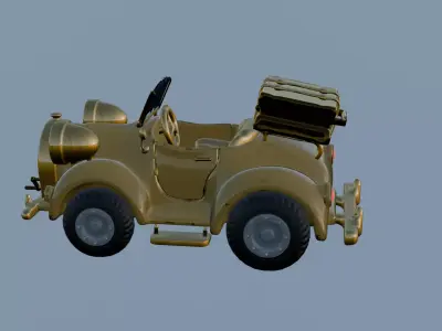 Vintage Military Jeep High Quality 3D Model  Low-poly 3D model