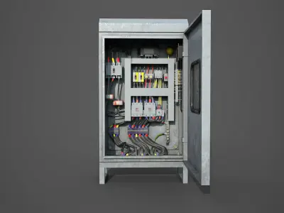 Industrial Electrical Control Panel Low-poly 3D model