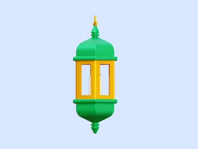 Islamic Lantern Illustration Low-poly 3D model