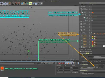 Animated Confetti 3D model