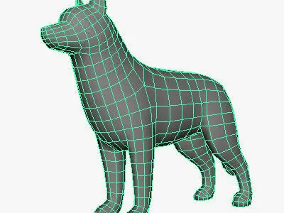 Low Poly Siberian Husky Low-poly 3D model