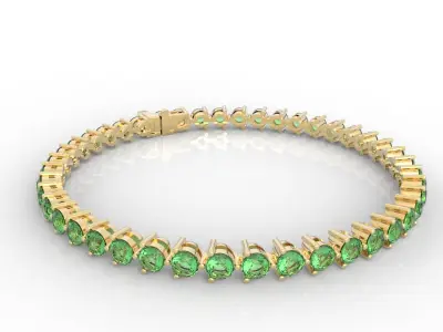 10 Point Gem Or Diamond Tennis Bracelet 3D print model