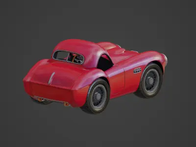 Vintage Sports Car  Low-poly 3D model