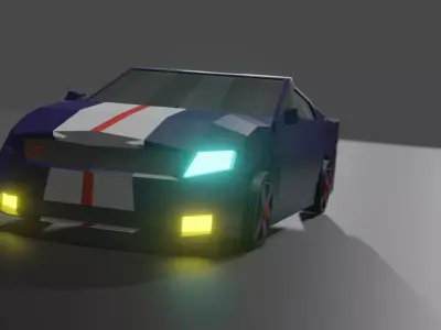 LOW POLY SPORTS CAR Low-poly 3D model