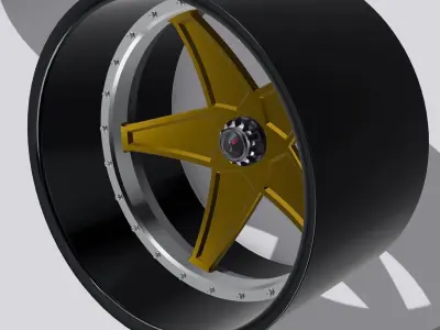 20inch Concave Testarossa Wheels 3 offsets w Tires 3D print model