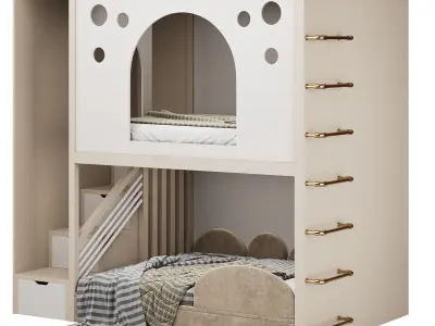 Childrens bunk bed 41 3D model