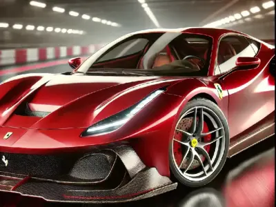 Ferrari car low poly Low-poly 3D model