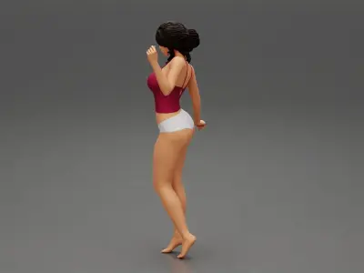 Beautiful and seductive woman wearing shade lingerie 3D print model