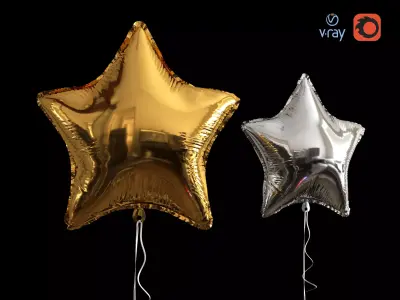Star Balloons 3D model