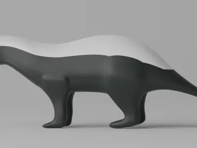 Cartoon Cute Honey Badger 3D model