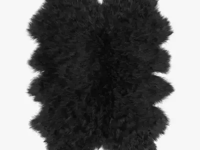 Sheepskin black rug 3D model
