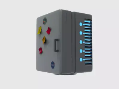 Futuristic Sci-Fi Fridge Free 3D model