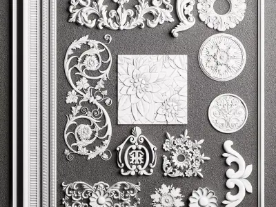 Baroque Engraving Ornament Collection Vol-5 - 3ds Max  Corona 3D model