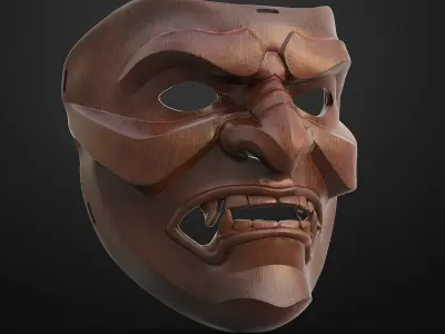 Kabuto Japanese Hannya Mask Oni Mask Samurai Mask 3D print model 3D print model