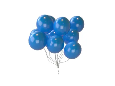 Bunch of Balloons v1 009 Low-poly 3D model