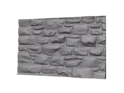 Cracked Shale Masonry Wall 3D model