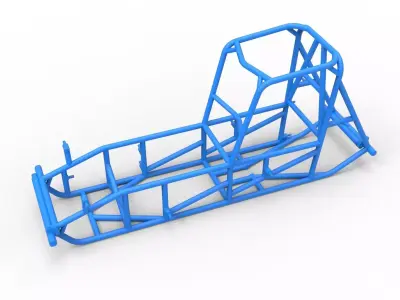 Frame of Vintage Sprint car Version 2 Scale 1 to 25 3D print model