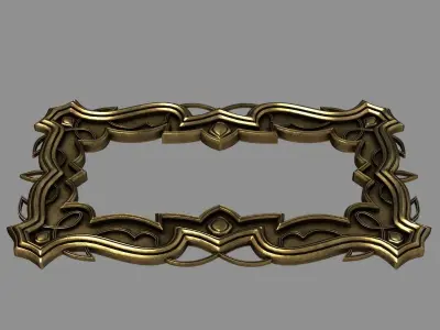 picture gold ornate frame 3D model