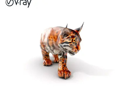 Jungle Wildcat Model Pack with Detailed Textures Low-poly 3D model