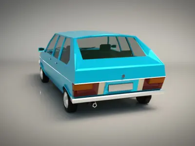 Low Poly Sedan Car 03 Low-poly 3D model