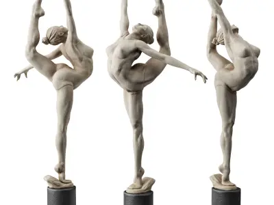 Ballet dancer attitude sculpture 3D model