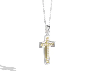 TWO TONED CROSS PENDANT 3D print model